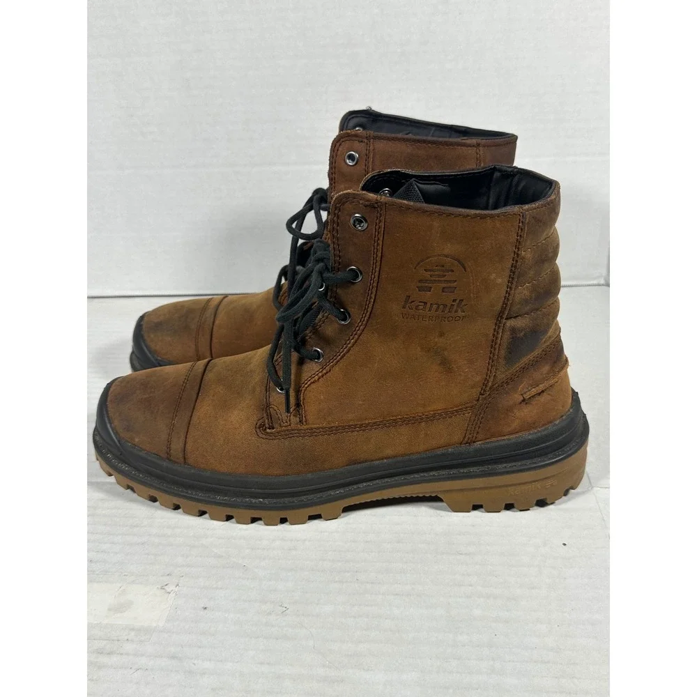 Kamik Griffon Mens 13 Brown Leather Waterproof Thinsulate Winter Boots CAYWK0598